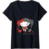 DC Comics Justice League Harley Quinn I love My Puddin Maglietta con Collo a V