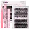 fenshine beauty Fenshine Ciglia Finte Naturali Ciuffetti Estensione Ciglia Individuali D Curl Lunghezza Mista Ciglia a Grappolo DIY Individuali (40D+60D Eyelash Kits)