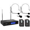 Audibax Missouri 2500-1 A - Sistema Microfonico Wireless VHF Doppio Lavalier - Microfoni Wireless Madonna in Frequenza A - Sistema con Indicatori RF/AF - Connettori XLR e Uscita Ausiliaria