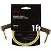 Fender Deluxe Cavo Strumento Jack 6.35mm Angolato 30cm | Cavo jack chitarra elettrica, connettore angolato, 30cm, uso professionale, schermatura anti-rumore, strumenti musicali