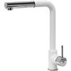 PLADOS Miscelatore cucina Plados monocomando VEMIXEXTL con canna a 90° e doccia estraibile - Bianco Latte