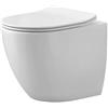KARAG Vaso WC A Terra Filo Parete Rimless Bianco Con Copriwater Line Karag