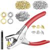 Hopbucan Kit di pinze per occhielli, 1/4, 6 mm, con occhielli in metallo con rondelle, occhielli