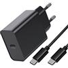 HJPowcord 45W Caricabatterie USB C Rapido,Caricatore e Cavo per Samsung Galaxy S24 Ultra/S24 Plus/S24/S23 Ultra/S22+/S22/S21 S23 FE,Note 10/20,A54 A15 A25 5G/A14 A34 A53 A23 A33,Tab S7 S8 S9,Super Fast Charger