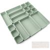 Nuts OT nuts Organizer per Cassetti Cucina Bagno Divisori Cassetti 16Pcs Organizzatore per Organizzazione Scrivania Contenitori per Trucchi in Plastica con 40 Cuscinetti in Silicone Antiscivolo (Verde)