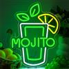 SIGNSHIP Segni al neon Verde Mojito Birra Bar Home Art USB Led Luci al neon Segno per Camera da letto Ufficio Hotel Pub Caffè Sala Ricreativa Wall Artwork Decor Luce notturna