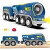LiRiQi Treno Elettrico per Bambini, Locomotiva ad Azione a Batteria, Rail Treno passeggeri, Set di proiettili per Motore Compatibile con Thomas e Brio, ecc., Giocattolo educativo Regali Bambini