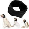 Yanmucy Cuffie per Cani, Protezione dell'Udito con Cappuccio, Scaldacollo e Orecchie per Cani e Gatti, Protezione dal Rumore, per Fare il Bagno e la Toelettatura (Nero, L)