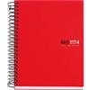 Miquelrius - Quaderno A6 a spirale 4 colori, Taccuino in polipropilene 0,8 mm, Quadretti 70 g/m² microperforato senza fori, 140 fogli opachi, Notebook The Original, Rosso