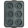 Zenker 685539 Stampo per ciambelle in silicone fibra di vetro, piastra 6 ciambelle, stampo per ciambelle al forno, silicone, fibra di vetro, nylon, grigio, 36 x 26 x 3 cm, nero