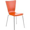 CLP Sedia impilabile Aaron I Sedia da conferenza dalla forma ergonomica con seduta in legno I Sedia visitatore salvaspazio, Colore:arancione