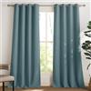 PONY DANCE Tende Oscuranti per Interni 2 Pezzi L 140 x A 245 cm Tenda Termica Moderne per Soggiorno e Cameretta Bambini Curtains Salotto con Anelli, Blu Artico