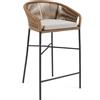 La Forma Sgabello Yanet in corda beige altezza 80 cm