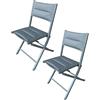 Set 2 sedie pieghevoli in alluminio grigio