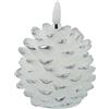 DRW Set di 4 candele LED a forma di ananas con interruttore in argento 8 x 13 cm