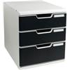 EXACOMPTA Cassettiera Modulo A4 - 28,8 x 32 x 35 cm - 3 cassetti - grigio-nero - Exacompta (unità vendita 1 pz.)