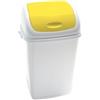 Medial Pattumiera con coperchio basculante Rif - 44x33x68 cm - 50 L - bianco-giallo - Medial (unità vendita 1 pz.)