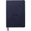 RHODIA 194159C - Taccuino rigido Goalbook Creation Blu Notte - A5 - 14,8X21cm - Uni - 100 pag. Carta Clairefontaine tecnica Lavis Bianca 200 g/m² - 2 nastri - COPERTINA Simil Cuoio