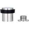 EVI Herrajes | Fermaporte - Base filettata | Ø20 x 25 mm |Acciaio Inox Finitura Opaca con Gomma Nera di Silicone Naturale | Compresi utensile, vite + tassello di fissaggio| I-181