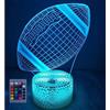 HPBN8 Ltd Illusione Ottica 3D Rugby Luce Della Notte LED Lampada 7/16 Cambiamento di Colore Lampada da Tavolo USB Power Telecomando Giocattoli per Bambini Decor di Natale Regalo di Compleanno