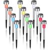 GIGALUMI Luci solari a LED per giardino 12 pezzi in acciaio inox 6 colori lampada solare impermeabile ideale per esterni, terrazze, prati, giardini, cortili e sentieri