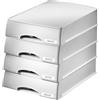 Leitz 52100085 - Cassetto porta corrispondenza Plus, 4 pezzi, colore: Grigio