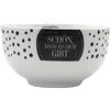 Dekohelden24 Cereali, Colazione, Ciotola in Porcellana in Bianco e Nero, Motivo: Schön, Dass es Dich Gibt-H/Ø 7 x 13 cm. capacità: Circa 450 ml, A Pois, 13 cm