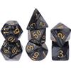 Abeillo Set di 7 Dadi DND per Dungeon and Dragons, Dadi Poliedrici Nebulosa Viola RPG Giochi di Ruolo Giochi da Tavolo D&D D20 D12 D10 D8 D6 D4 (Nero) (Abeillo-542314_2)