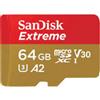 Sandisk 64GB Scheda MicroSDXC Sandisk Extreme 170/80 MB/s A2 Classe 10 [SDSQXAH-064G-GN6AA]