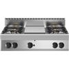 MODULAR Cucina tuttapiastra a gas - N. 4 fuochi - Banco - cm 110 x 70 x 30h