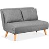 EvergreenWeb Poltrona Letto trasformabile, Divanetto clic clac Due posti | Foldy Grigio chiaro
