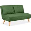 EvergreenWeb Poltrona Letto trasformabile, Divanetto clic clac Due posti | Foldy Verde
