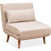 EvergreenWeb Poltrona Letto trasformabile, Divanetto clic clac Singolo | Foldy Beige