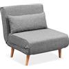 EvergreenWeb Poltrona Letto trasformabile, Divanetto clic clac Singolo | Foldy Grigio chiaro