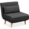 EvergreenWeb Poltrona Letto trasformabile, Divanetto clic clac Singolo | Foldy Grigio scuro