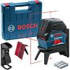 Bosch Professional Livella laser multifunzione GCL 2-15 (laser rosso, da interno, con punti a piombo, 15 m, 3 pile AA, supporto ruotabile RM 1, pannello di mira, custodia protettiva, valigetta)