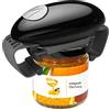 Chulovs, Apriscatole elettrico, gadget da cucina forte e resistente, automatico, per nuovi barattoli sigillati, per avere le mani libere e fare meno sforzo (Nero)
