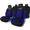 SPARCO SPS431BL - Set coprisedili, 9 pezzi, colore: nero/blu