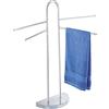 Wenko 16610100 Porta Asciugamani e Appendiabiti Cosenza, 4 Bracci Mobili, Piedistallo Semicircolare, Acciaio, 48 x 93,5 x 33 cm, Cromo