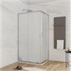 DEGHI Box doccia 80x100 cm doppio scorrevole vetro temperato 6mm stampato 185h - Young