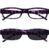 OPULIZE Porpora Leggero Lettori Con Uv400 Lettore Sole Valore Pacco Doppio Uomo Donna Rs32-5 +2,00-70 Gr