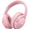 Uliptz Cuffie Wireless Bluetooth, 65 Ore Di Riproduzione, 6 EQ Modalità di Suono, Cuffie Senza Fili Stereo HiFi Over Ear con Microfono, Cuffie Bluetooth 6.0 per Viaggio/Ufficio/Telefono/PC (Rosa)