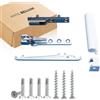 Ante bellum Si Aubi Siegenia - Kit di riparazione per cuscinetti angolari in plastica e legno EW001, EB005, LL330 con materiale di fissaggio Ante Bellum® (inferiore)