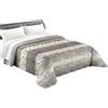 Tata Home Trapuntino Copriletto Trapuntato Primaverile Estivo 100 gr/mq Quilt Leggero Letto Due Piazze Matrimoniale 260x260 cm Fantasia Mosaico Moderno Made in Italy Colore Grigio Antracite