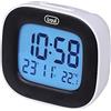 Trevi SLD 3875 Orologio Digitale con Display LCD, Sveglia, Termometro, Calendario e Funzione Snooze, Bianco