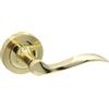Micel - 02030 - Set di maniglia con rosetta (50 mm) e maniglia in alluminio, finitura bioro, colore oro lucido, 120 x 50 x 51 mm
