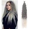 Dsoar Capelli a Torsione Profonda all'Uncinetto Onda d'Acqua Torsione Fasci di Capelli Sintetici Ricci Che Intrecciano l'Estensione dei Capelli Ombre, 22Inch 3 Packs