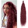 Dsoar Capelli a Torsione Profonda all'Uncinetto Onda d'Acqua Torsione Fasci di Capelli Sintetici Ricci Che Intrecciano l'Estensione dei Capelli Ombre, 22Inch 3 Packs