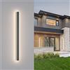 K-Bright Lampada da Parete Esterno/Interno LED 30W 4000K Bianco Naturale IP65 Applique da Parete Esterno 100CM Moderno per Balcone Giardino Veranda Via Garage, Grigio Scuro