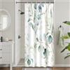 Uiiooazy Tenda Doccia Antimuffa, Tenda da Doccia Piccola 90x180cm Foglie Blu Verde Eucalipto Fiori Bianco Tende da Bagno Tessuto Lavabile Impermeabile Poliestere Tende per Vasca da Bagno con 6 Anelli